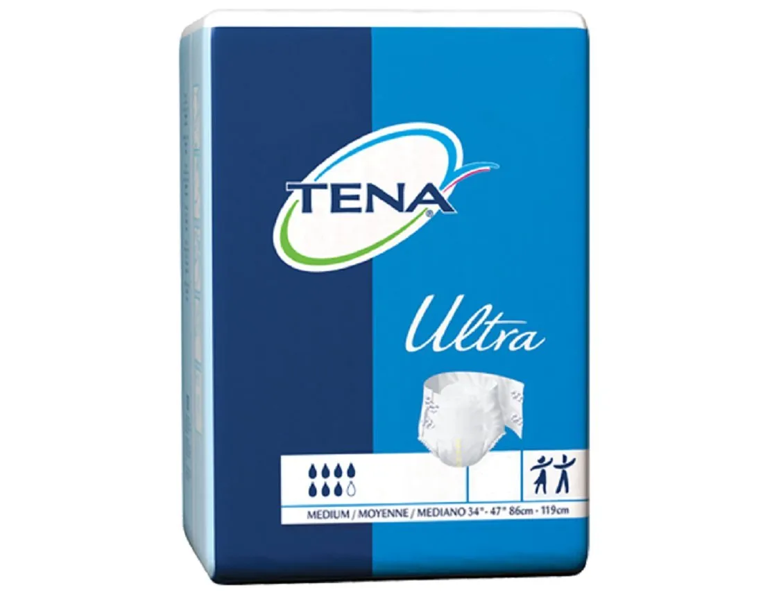 TENA Ultra Brief Diaper, Medium, 34"-47" Waist, 40 Per Bag *2-Pack*