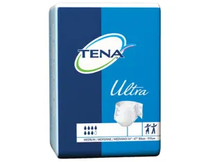 TENA Ultra Brief Diaper, Medium, 34"-47" Waist, 40 Per Bag *2-Pack*