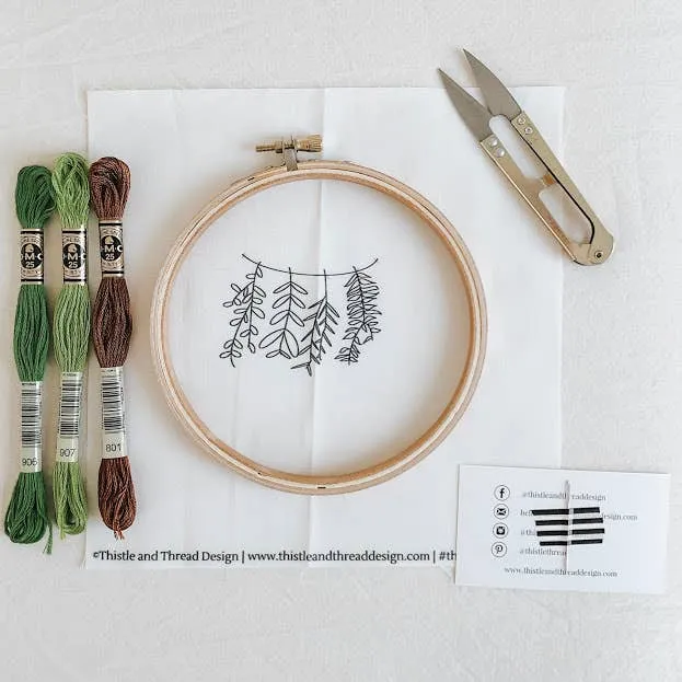 Thistle & Thread Design - Hanging Greenery Embroidery Kit