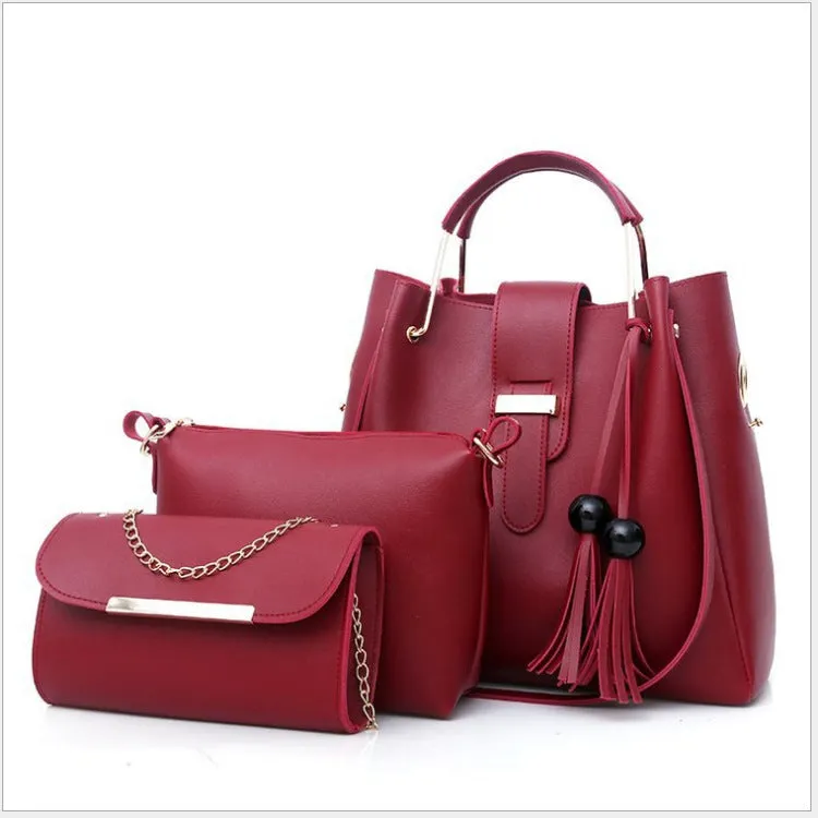 Three-piece Tassel One-shoulder Diagonal Handbag