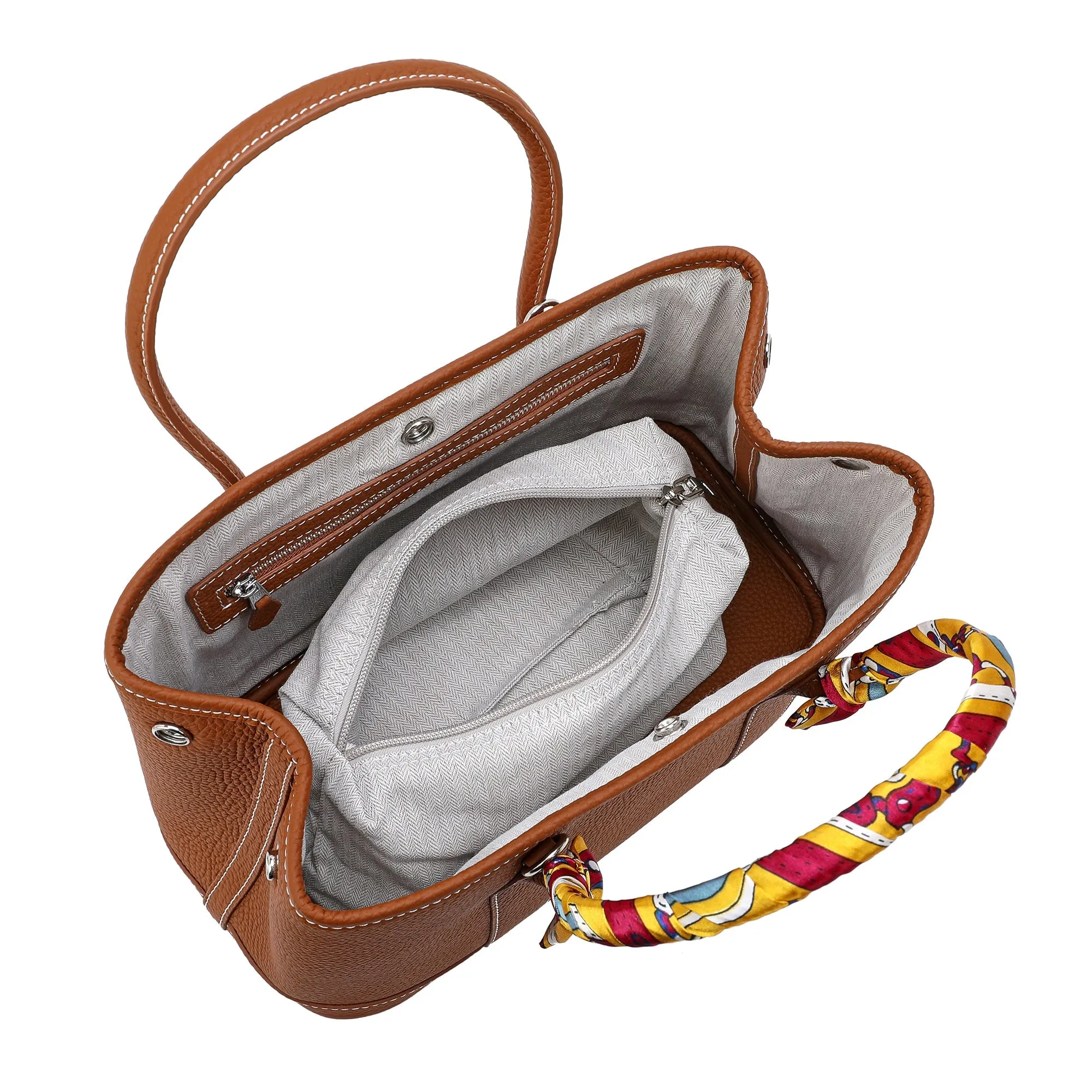 Top-Grain Leather Satchel/ Tote Bag