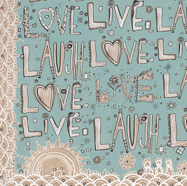 Tote Bag 'Laugh Love Live' blue