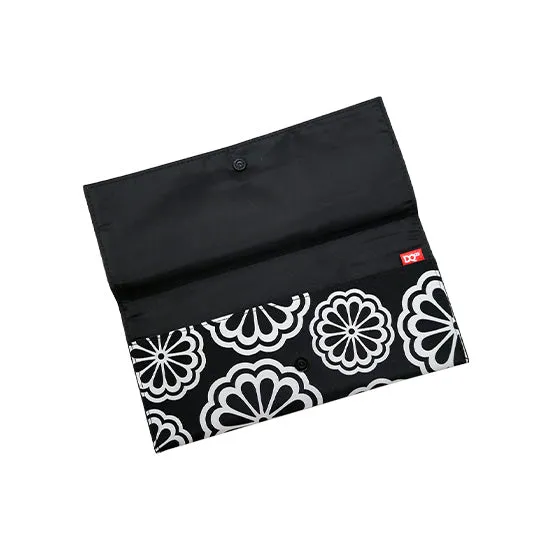 Travel Wallet Cool Blk White Flower