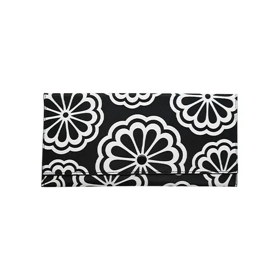 Travel Wallet Cool Blk White Flower