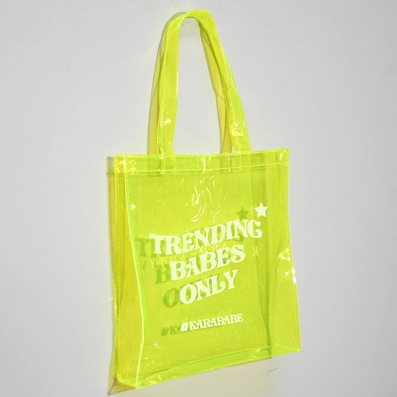TRENDING BABES Neon Yellow Vinyl Tote Bag