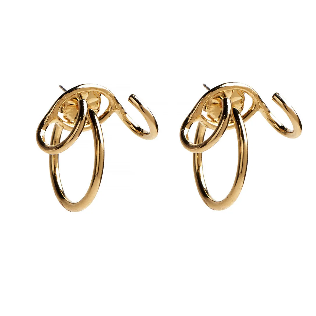 Triple Hoop Ear Jacket in Gold