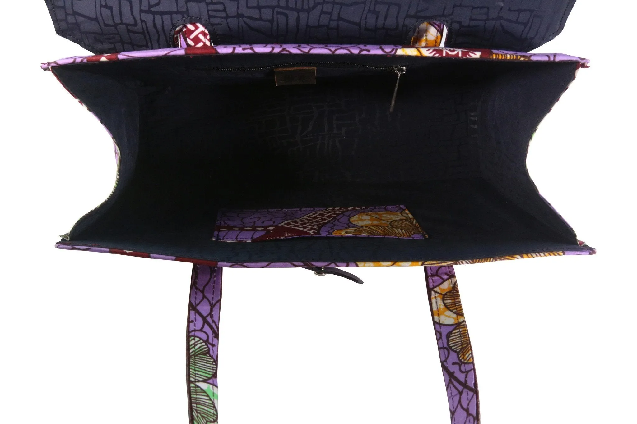 Twirl Ankara Bag Leather Flap - MORE COLORS