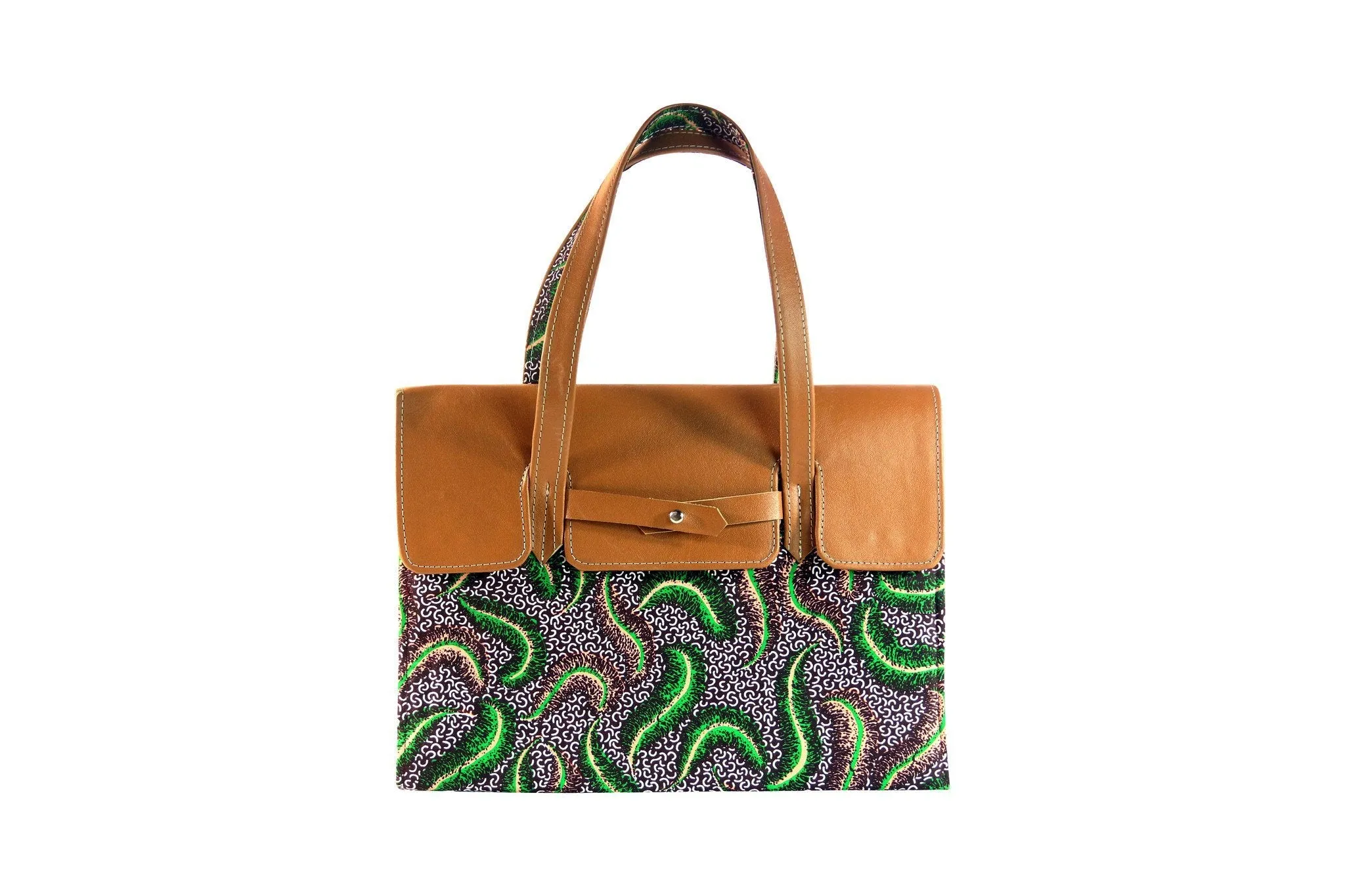 Twirl Ankara Bag Leather Flap - MORE COLORS