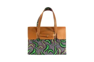 Twirl Ankara Bag Leather Flap - MORE COLORS