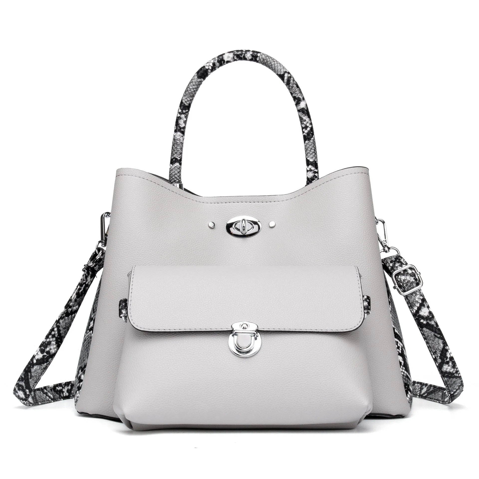 Two-piece New Hand Bag Shoulder Bag Snake Printed Bag