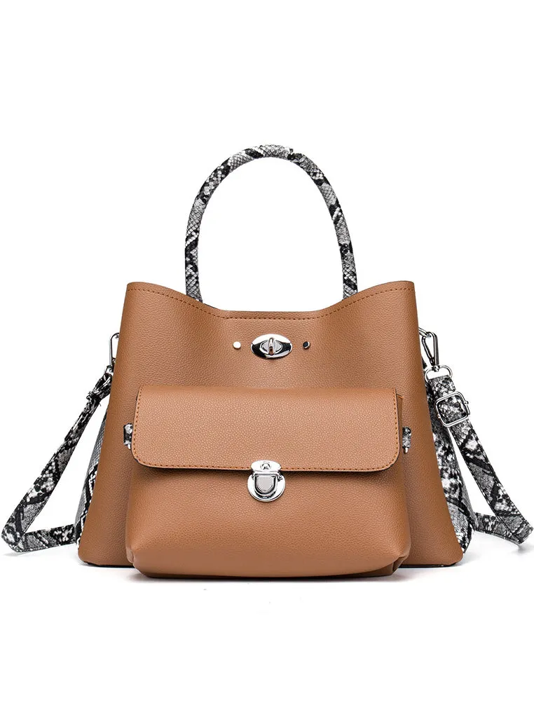 Two-piece New Hand Bag Shoulder Bag Snake Printed Bag