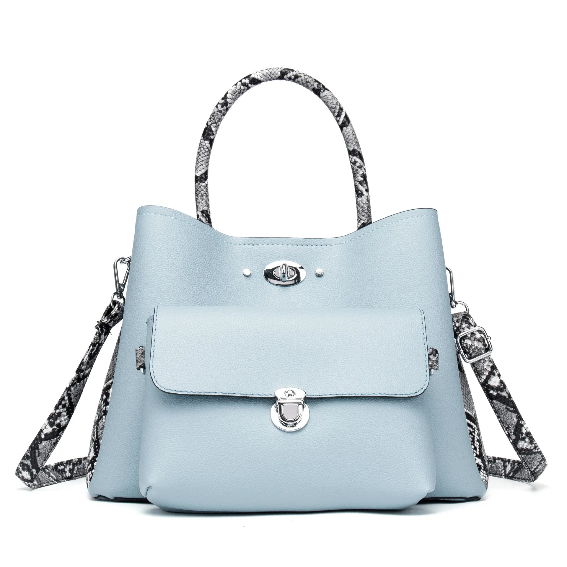 Two-piece New Hand Bag Shoulder Bag Snake Printed Bag