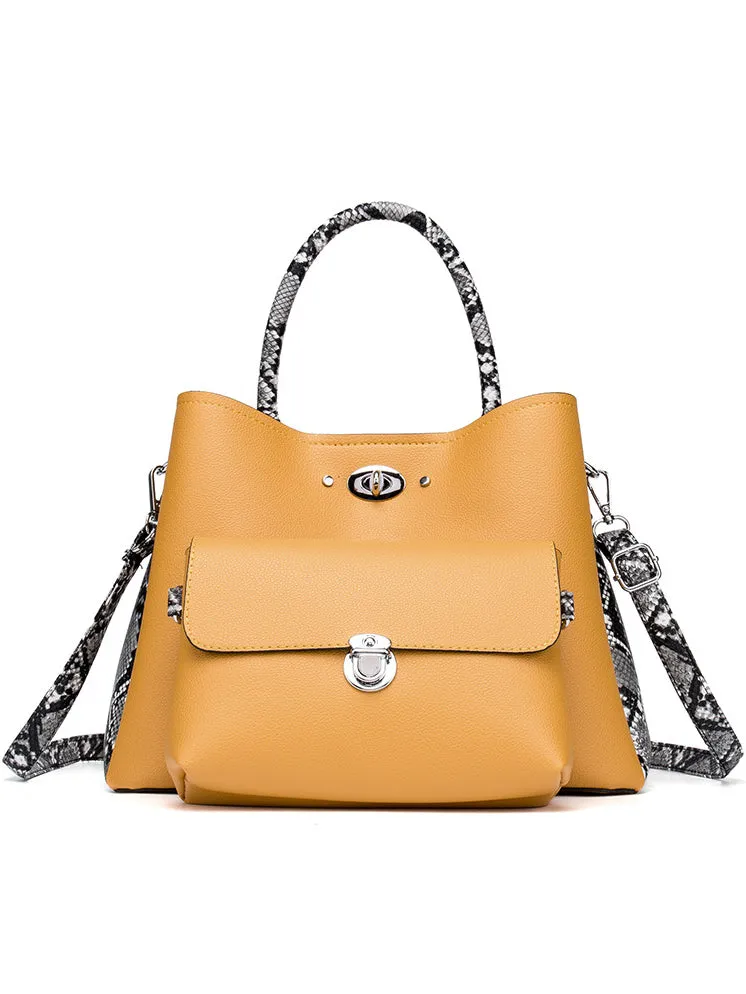 Two-piece New Hand Bag Shoulder Bag Snake Printed Bag