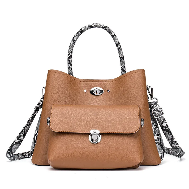 Two-piece New Hand Bag Shoulder Bag Snake Printed Bag