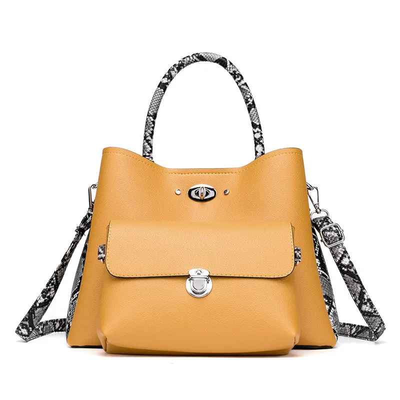 Two-piece New Hand Bag Shoulder Bag Snake Printed Bag