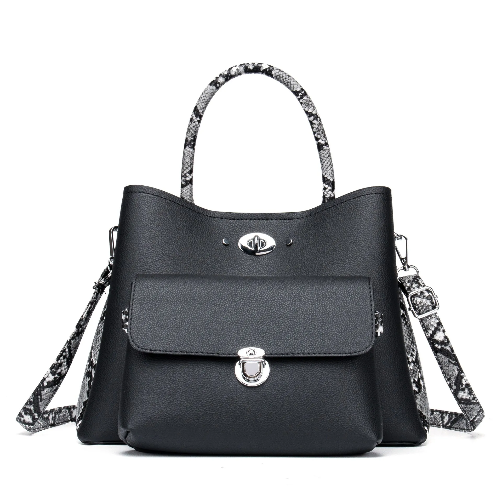 Two-piece New Hand Bag Shoulder Bag Snake Printed Bag