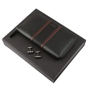 Ungaro UPLM029A-Set Taddeo Black (travel purse & cufflinks)