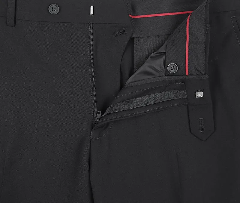 Vanderbilt Collection - Classic 2 Piece Suit 2 Buttons Regular Fit In Black