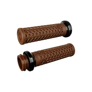 Vans Lock-On V-Twin Grips For Harley - Throttle By Wire - Brown/Black