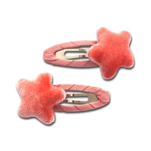 Velvet Star Hair Clips (Melon) by Milk x Soda