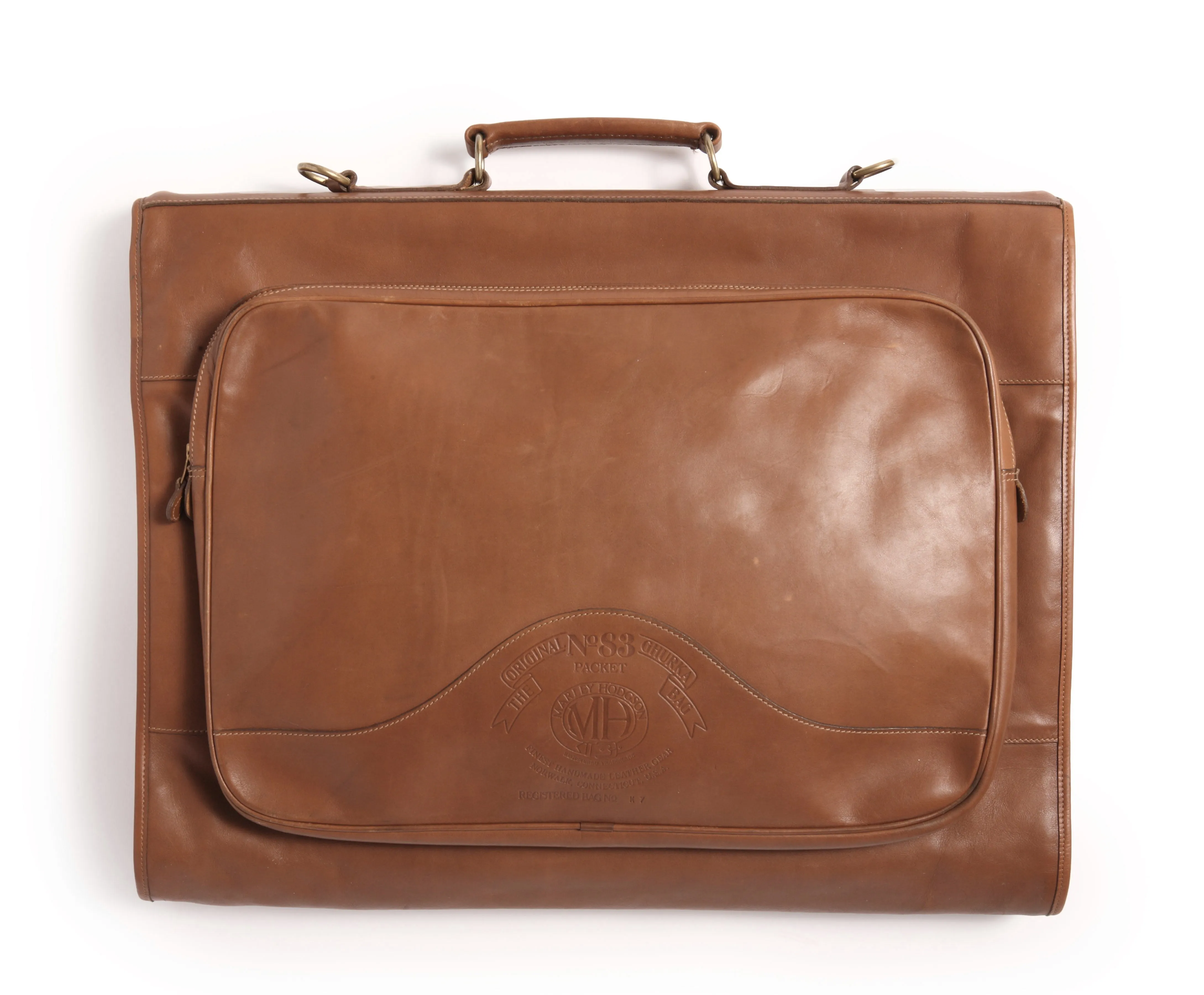 Vintage 1988 Ghurka Marley Hodgson No. 83 Packet Saddle Tan Leather Garment Bag