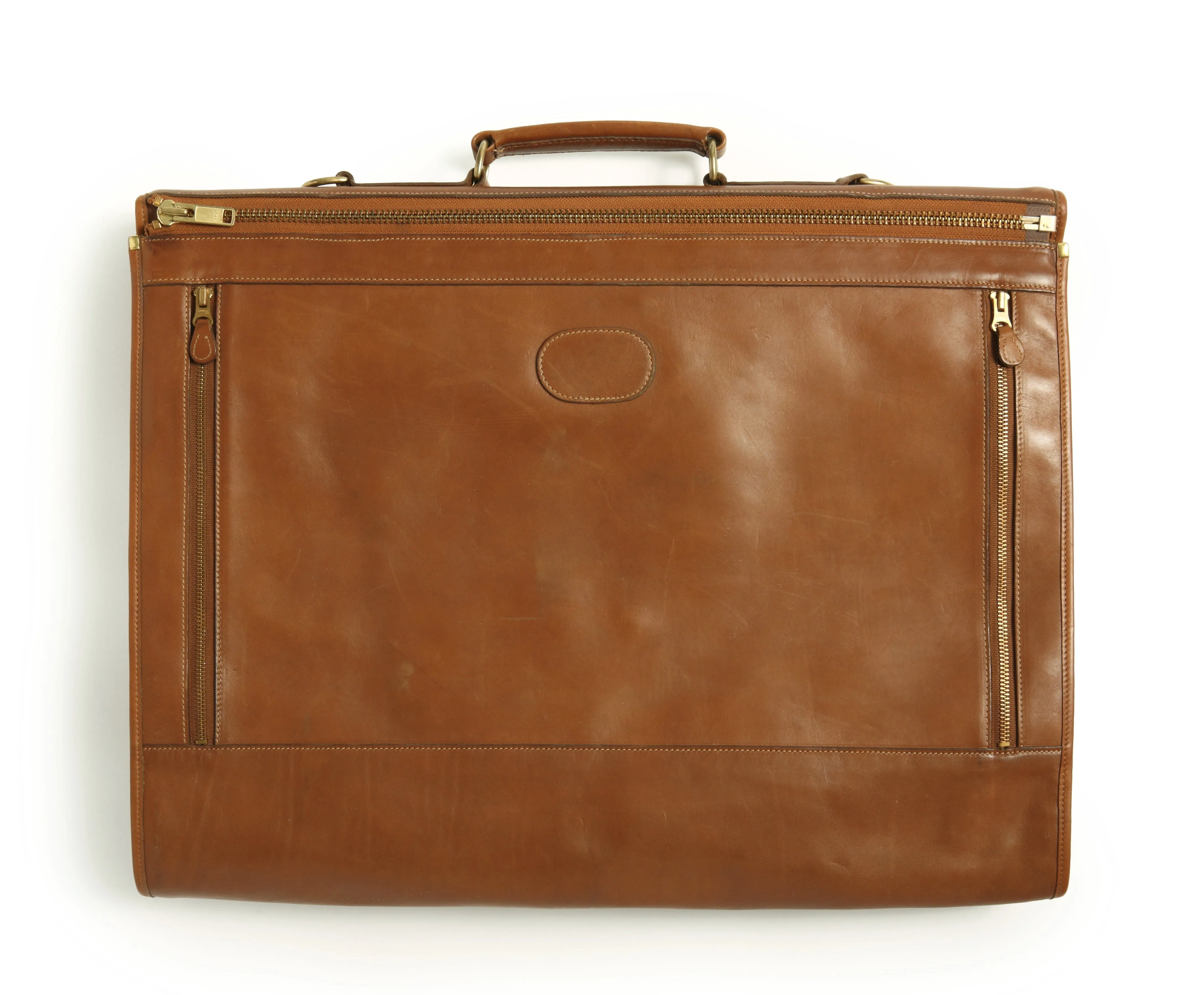 Vintage 1988 Ghurka Marley Hodgson No. 83 Packet Saddle Tan Leather Garment Bag