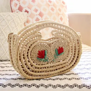 Vintage Tulip Woven Tote