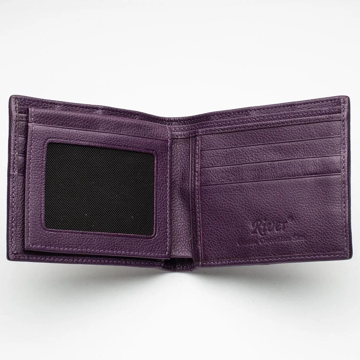 Violet Crocodile Tail Leather Wallet