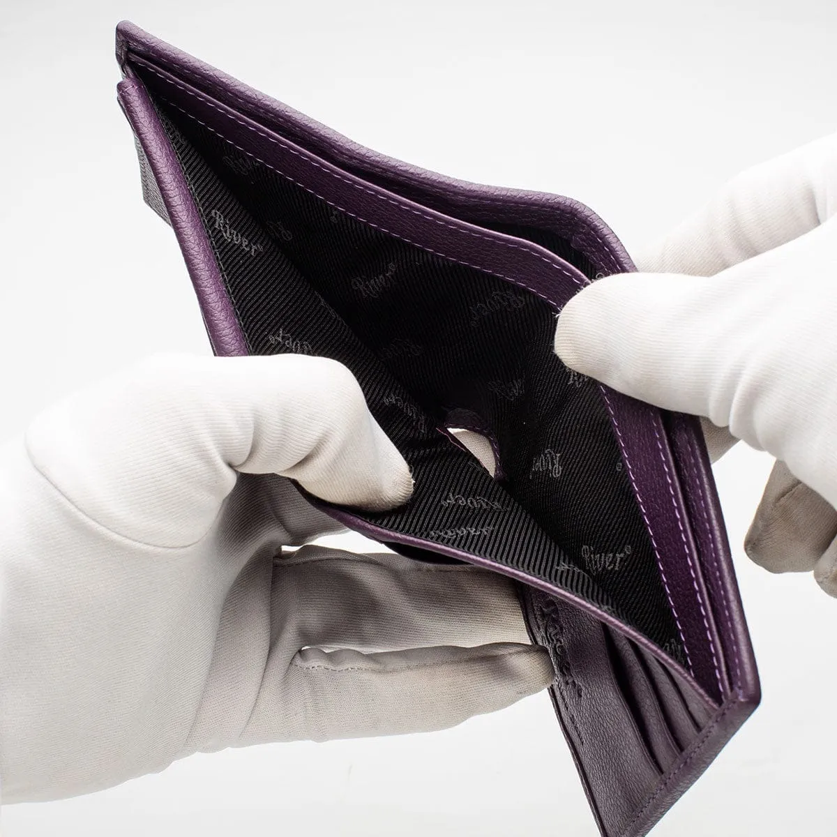 Violet Crocodile Tail Leather Wallet