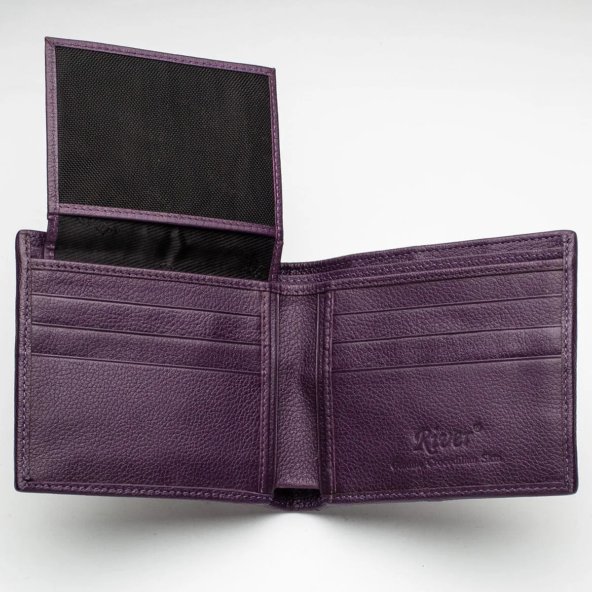 Violet Crocodile Tail Leather Wallet