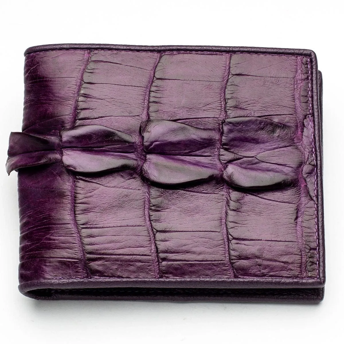 Violet Crocodile Tail Leather Wallet