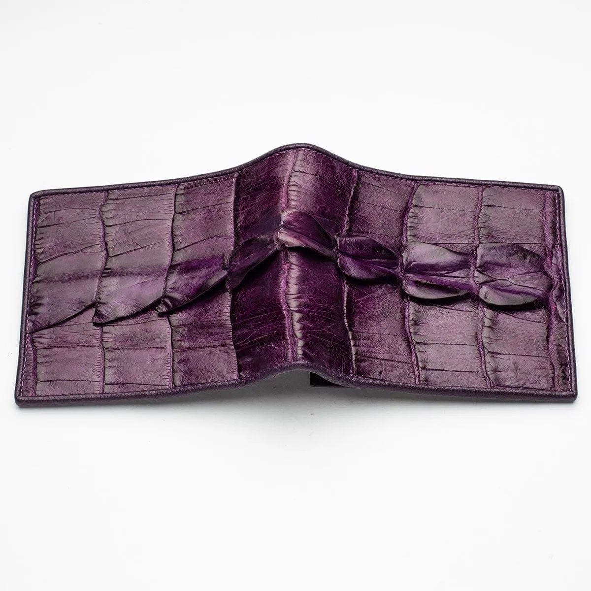 Violet Crocodile Tail Leather Wallet