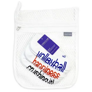 Volleyball, happiness and crushing it - laundry bag 3 pair sock gift set