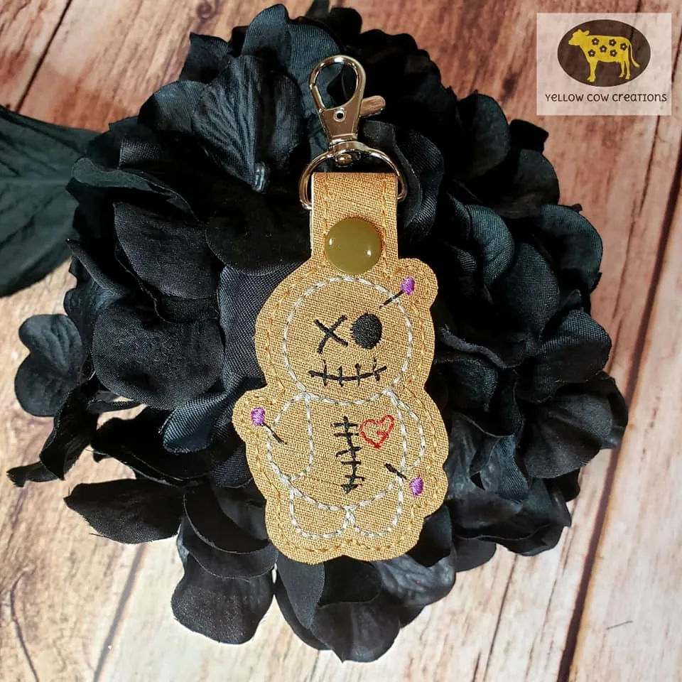Voodoo doll snap tab Single and multi files included machine embroidery design DIGITAL DOWNLOAD