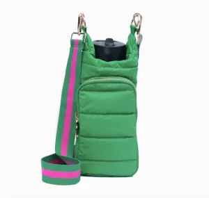 WanderFull Kelly Green Matte HydroBag with Pink/Green Strap