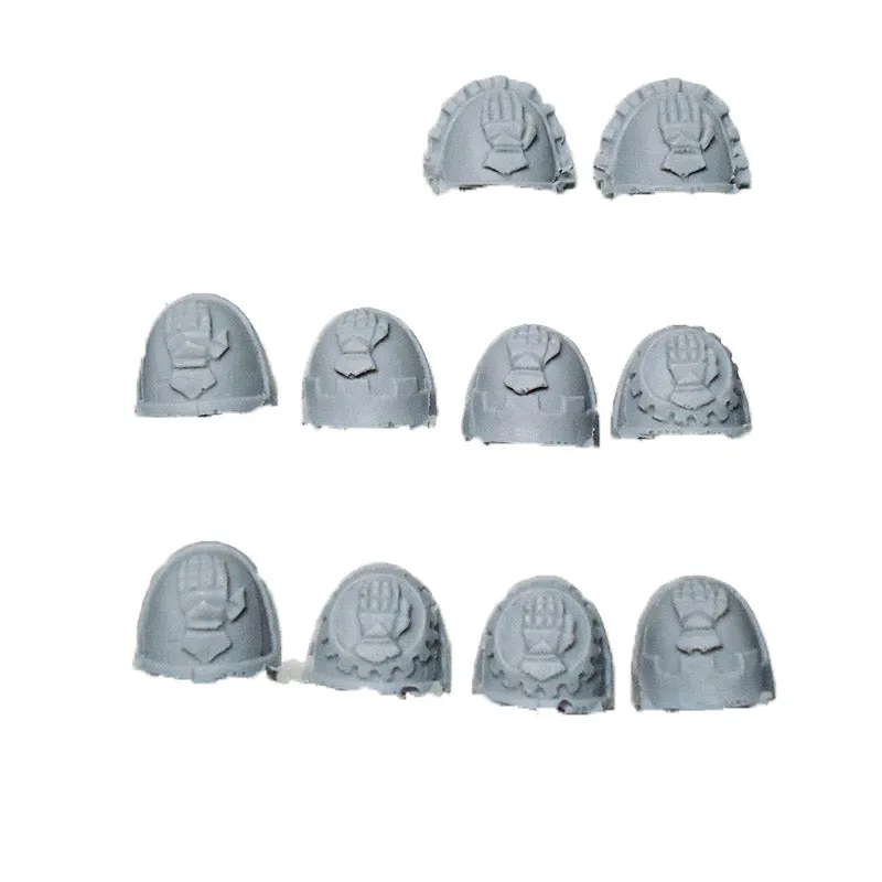 Warhammer 40K Space Marine Iron Hands Shoulder Pads x10 Bits Finecast