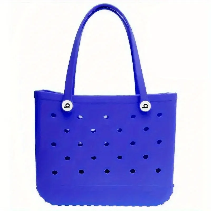 Waterproof EVA Beach Bag, Portable Handbag For Outdoor Sports, Trendy Rubber Travel Boat Swimming Tote Bag