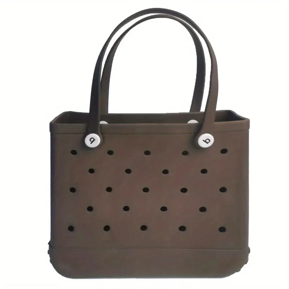 Waterproof EVA Beach Bag, Portable Handbag For Outdoor Sports, Trendy Rubber Travel Boat Swimming Tote Bag