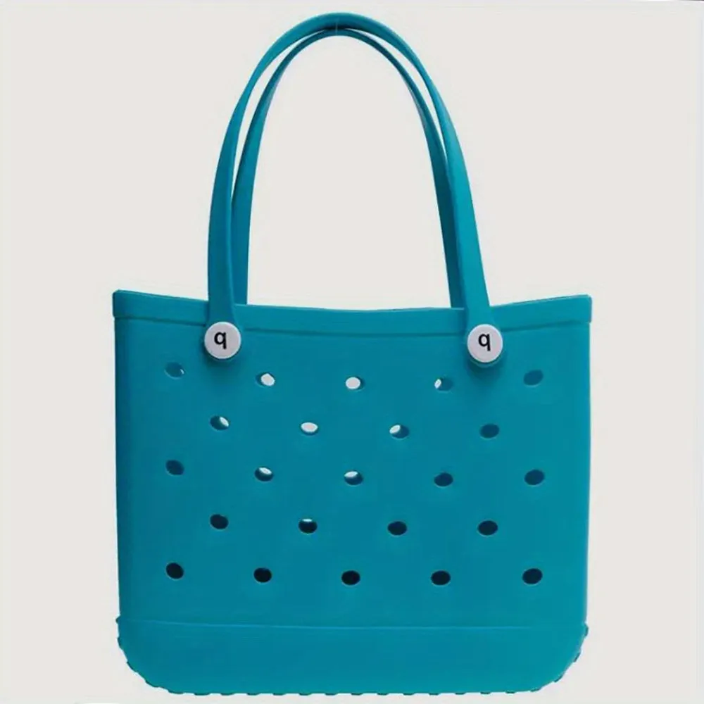 Waterproof EVA Beach Bag, Portable Handbag For Outdoor Sports, Trendy Rubber Travel Boat Swimming Tote Bag