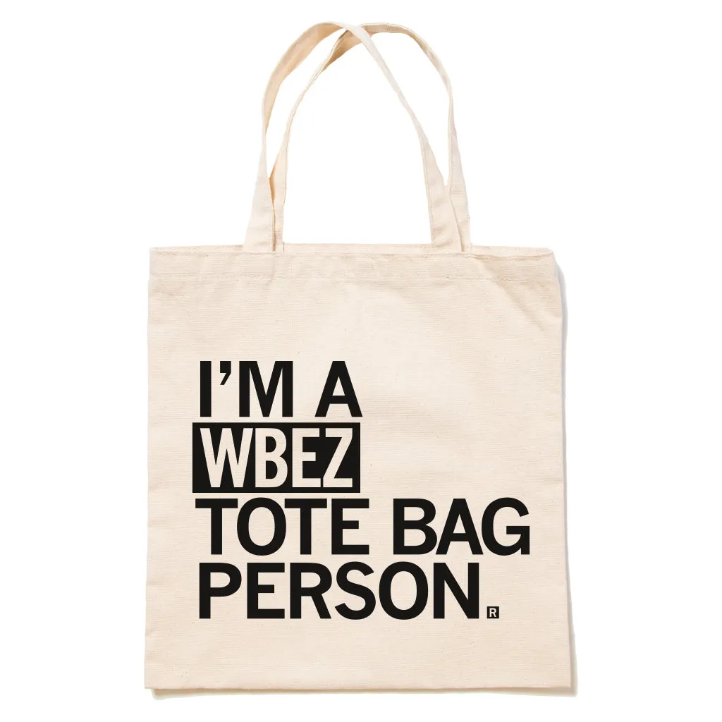 WBEZ Tote Bag Person
