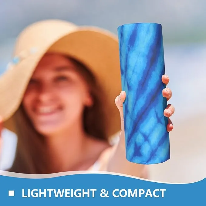 WELTRXE Microfiber Beach Towel Sand Free Quick Dry Compact Lightweight, 63"x31.5" Large Towels for Travel Sports Pool Swimming Bath Camping Yoga Adults, Big Thin Blue Tie Dye Summer Beach Pool Towels