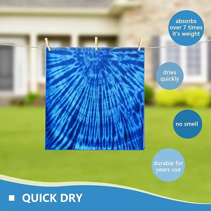 WELTRXE Microfiber Beach Towel Sand Free Quick Dry Compact Lightweight, 63"x31.5" Large Towels for Travel Sports Pool Swimming Bath Camping Yoga Adults, Big Thin Blue Tie Dye Summer Beach Pool Towels