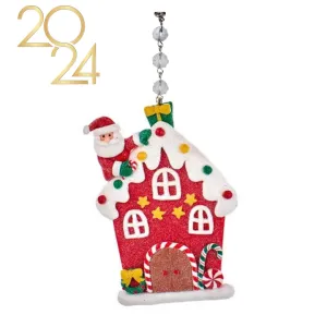 WHIMSICAL FLAT GINGERBREAD HOUSE (Set/1) MAGNETIC CHANDELIER ORNAMENT - 3 STYLES AVAILABLE
