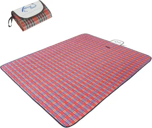 Wind Tour Family Outdoor Waterproof Durable Picnic Blankets with Carry Strap,Foldable 50×70.9 inch Sandproof Picnic Floor Mat for Kids Playground Camping Park Hiking Grass Travelling (1, Red)