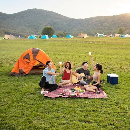 Wind Tour Family Outdoor Waterproof Durable Picnic Blankets with Carry Strap,Foldable 50×70.9 inch Sandproof Picnic Floor Mat for Kids Playground Camping Park Hiking Grass Travelling (1, Red)