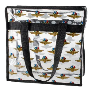 Wing, Wheel, Flag Clear Zippered Tote