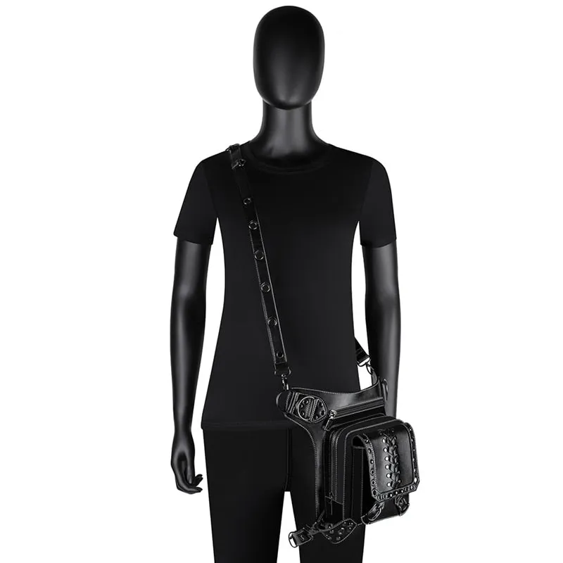 Women Waist Bag Gothic Fanny Packs Motorcycle Hip Leg Bag