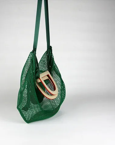 Womens Blue Net Polyester Leather Tote Handbag Purse Polyester Tote Shoulder Bag Purse for Ladies