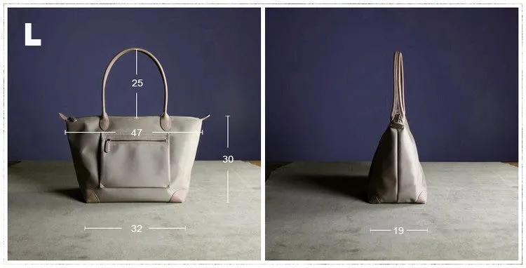 Womens Navy Nylon Shoulder Tote Large Navy&Light Gray Nylon Handbag Purse for Ladies