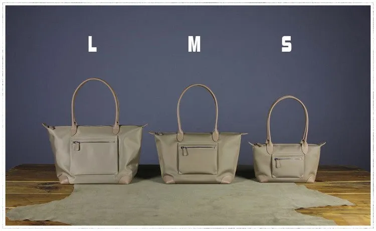 Womens Navy Nylon Shoulder Tote Large Navy&Light Gray Nylon Handbag Purse for Ladies
